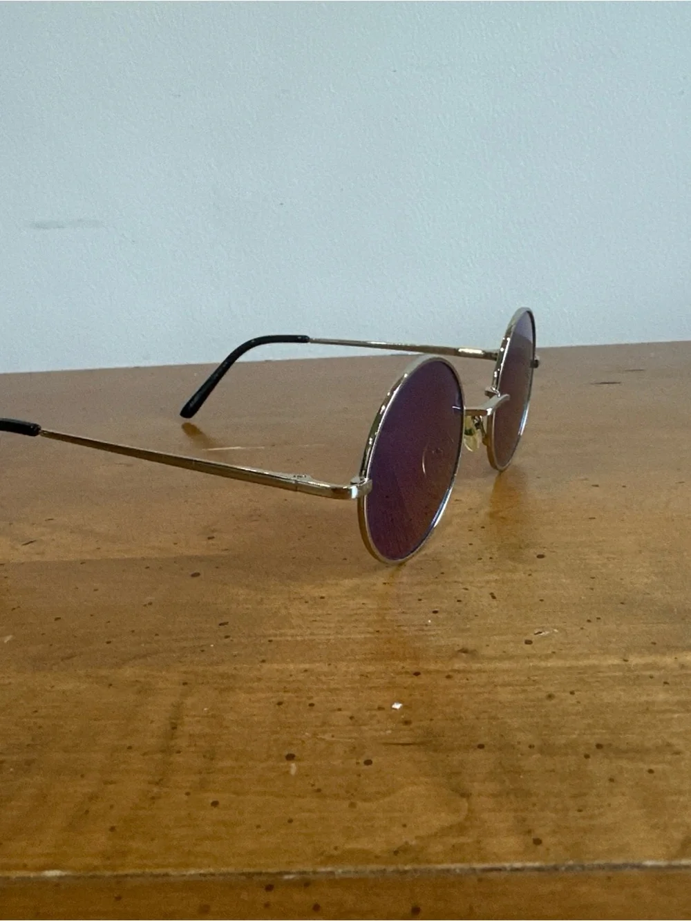 Round Silver Frame Sunglasses with Green Mirrored Lenses